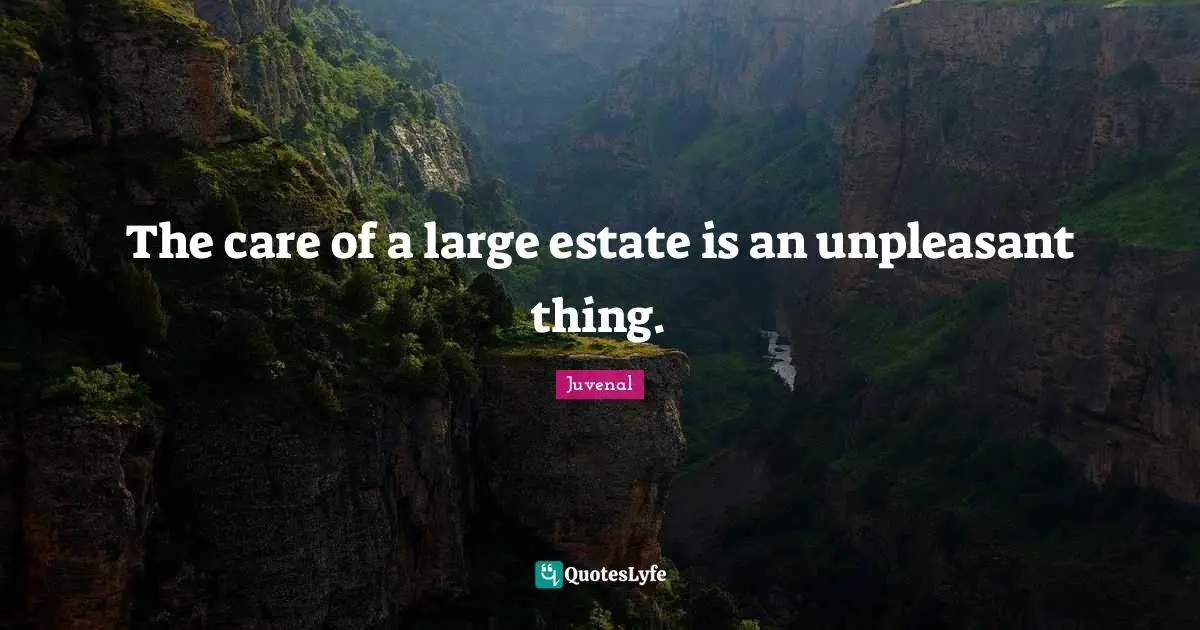 The care of a large estate is an unpleasant thing.