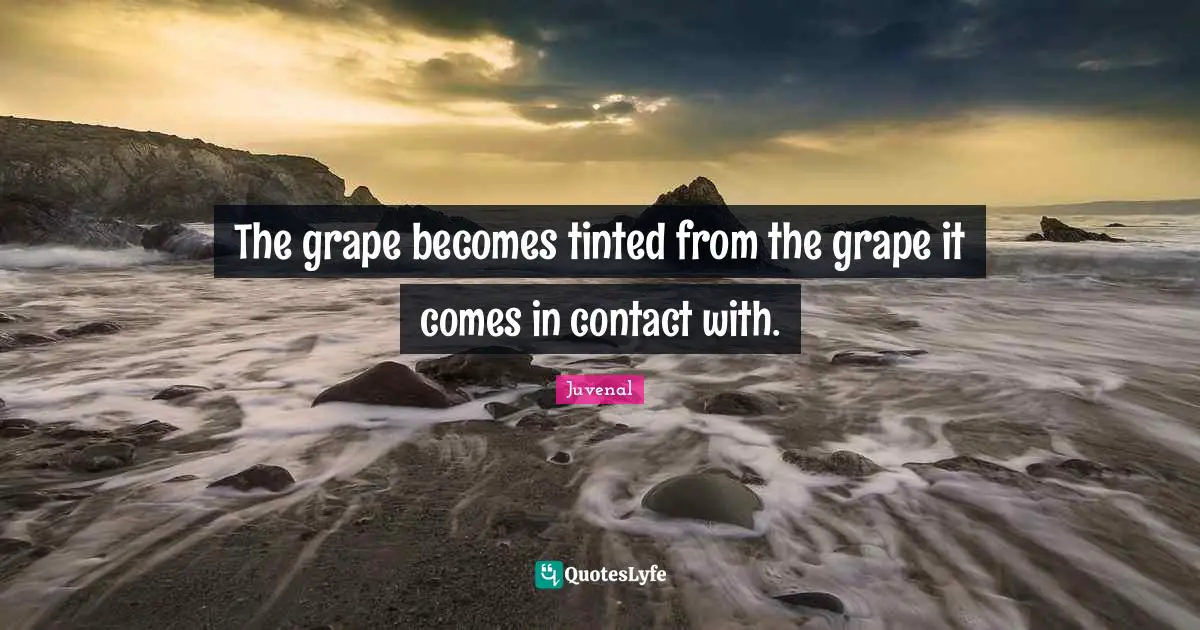 The grape becomes tinted from the grape it comes in contact with.