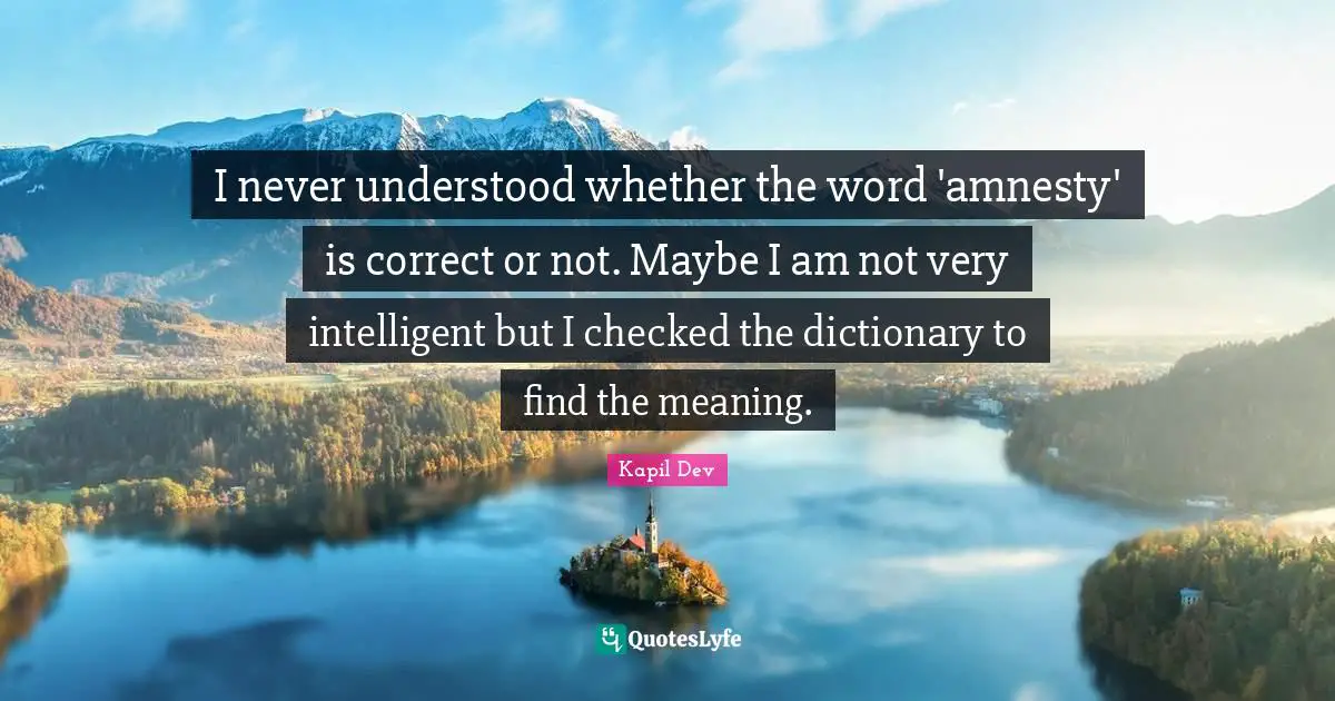 I never understood whether the word 'amnesty' is correct or not. Maybe I am not very intelligent but I checked the dictionary to find the meaning.
