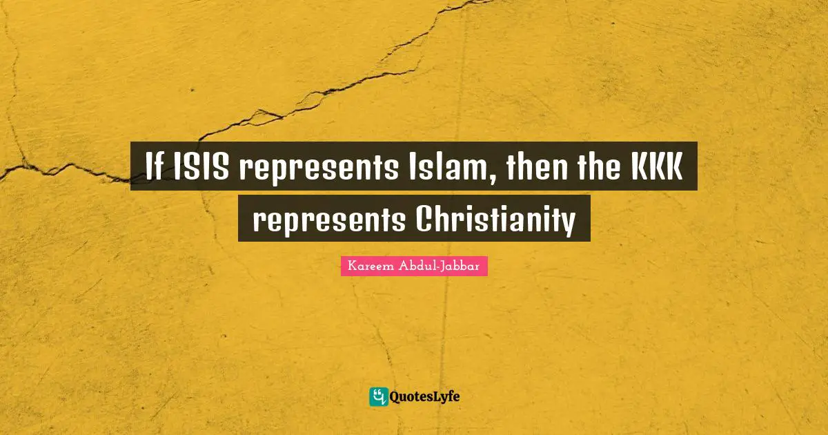 If ISIS represents Islam, then the KKK represents Christianity