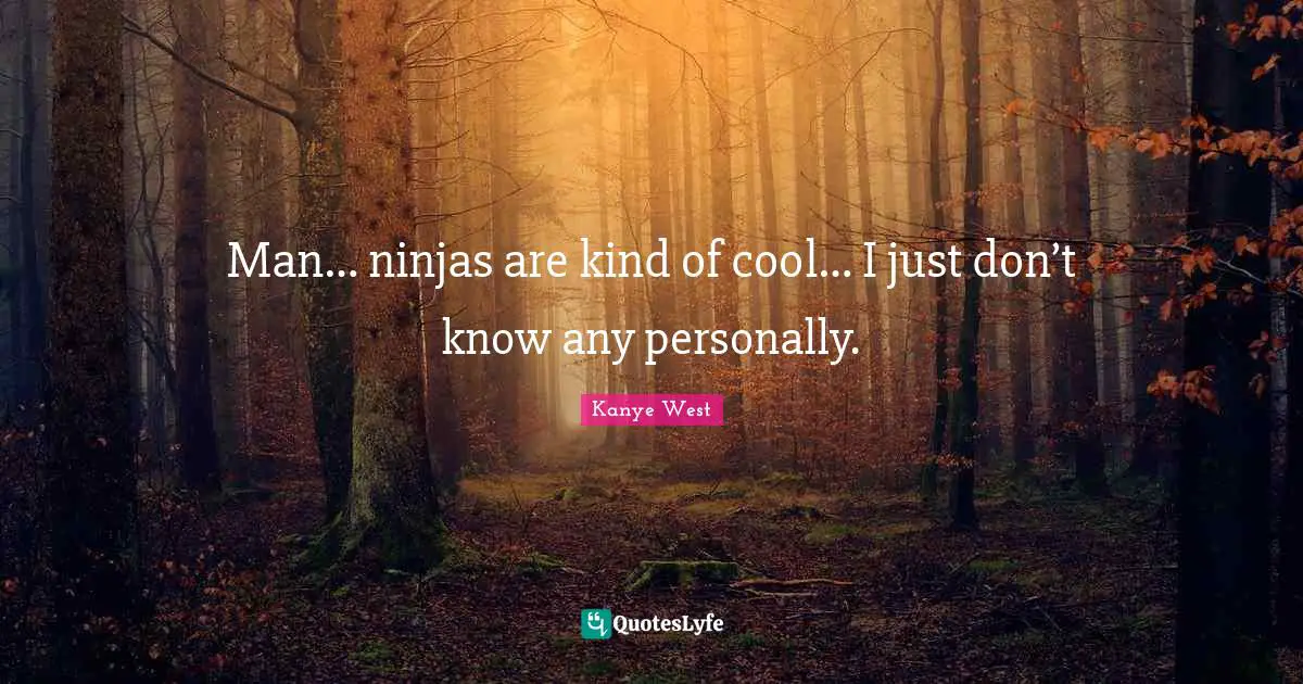 Man… ninjas are kind of cool… I just don’t know any personally.
