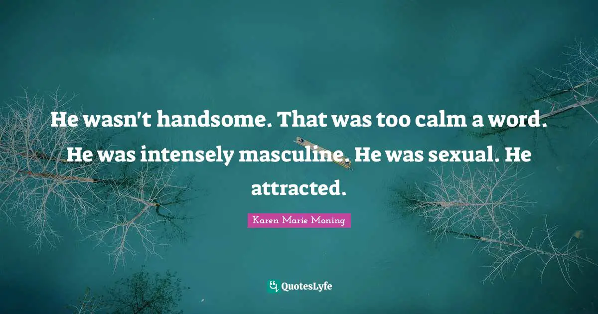 He wasn't handsome. That was too calm a word. He was intensely masculine. He was sexual. He attracted.