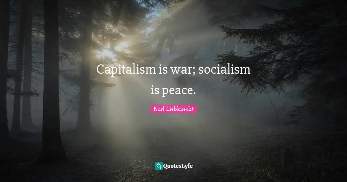 Karl Liebknecht Quotes: "Capitalism is war; socialism is peace."