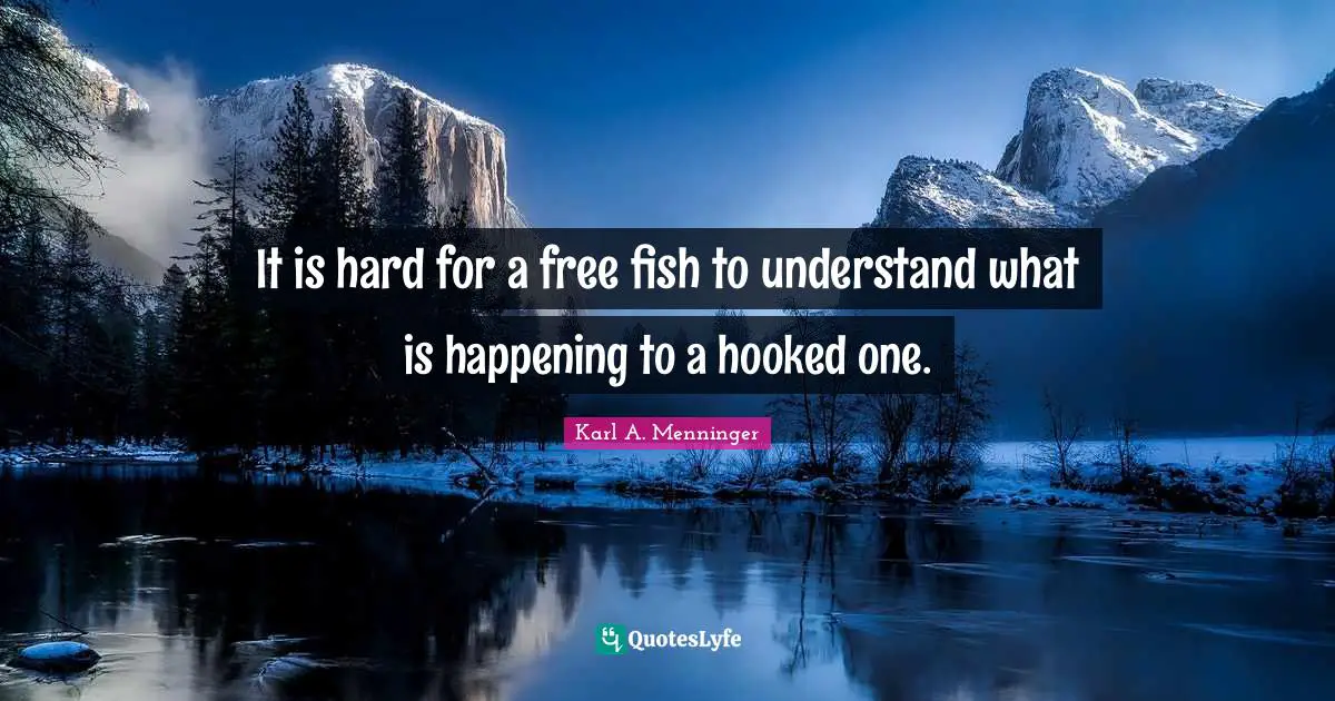 Hooked Quotes: "It is hard for a free fish to understand what is happening to a hooked one."