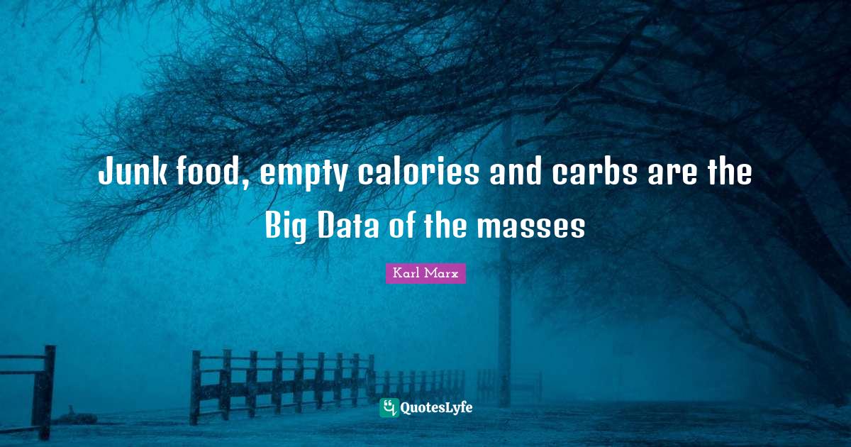 Junk food, empty calories and carbs are the Big Data of the masses