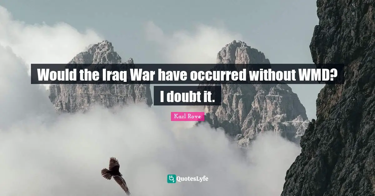 Would the Iraq War have occurred without WMD? I doubt it.
