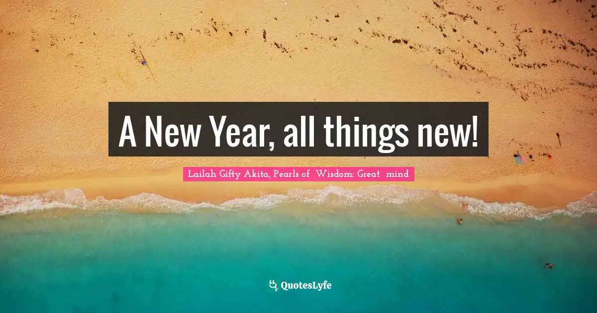 New Year S Resolutions Quotes: "A New Year, all things new!"