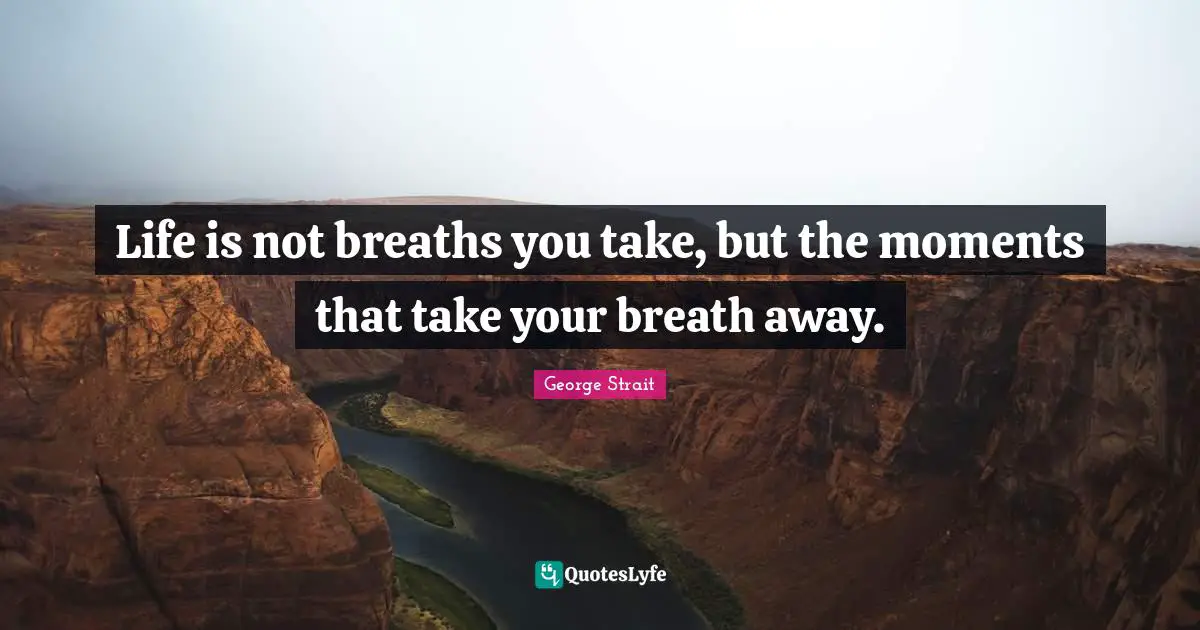 Life is not breaths you take, but the moments that take your breath away.