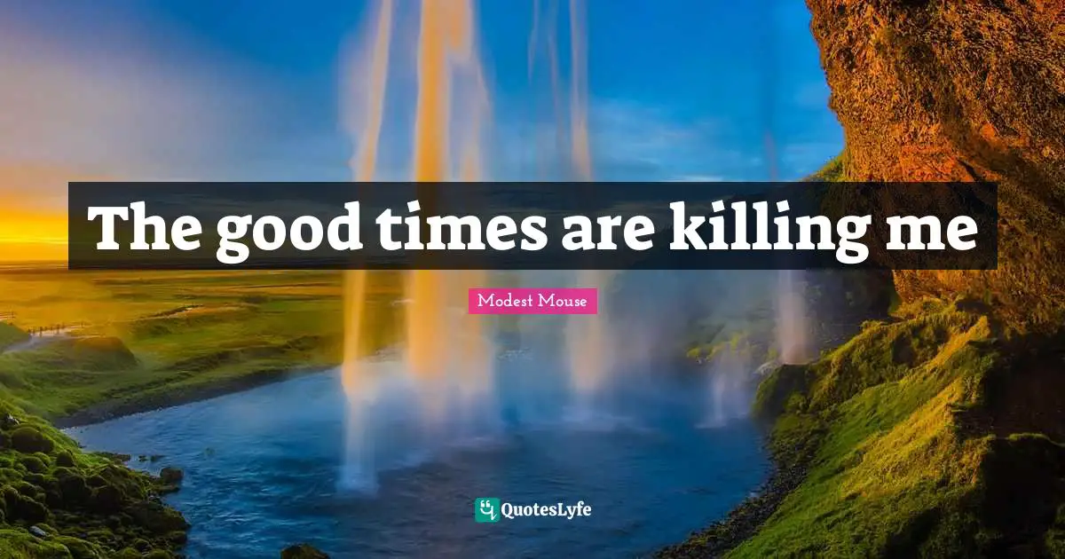 The good times are killing me