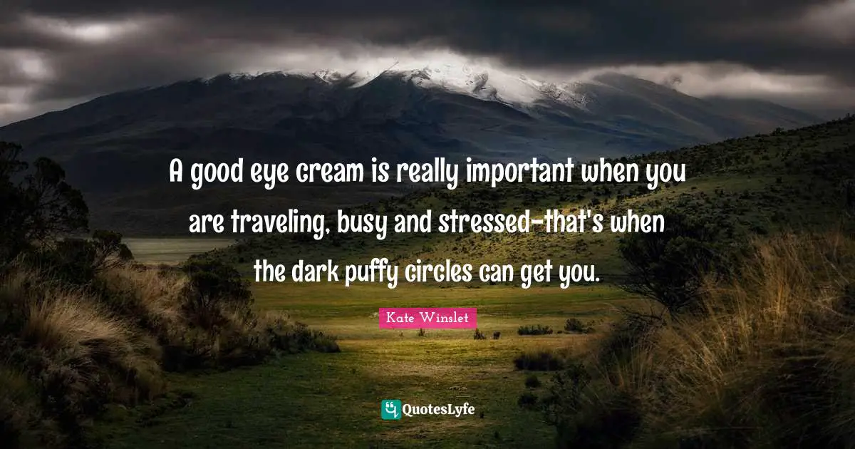 A good eye cream is really important when you are traveling, busy and stressed-that's when the dark puffy circles can get you.