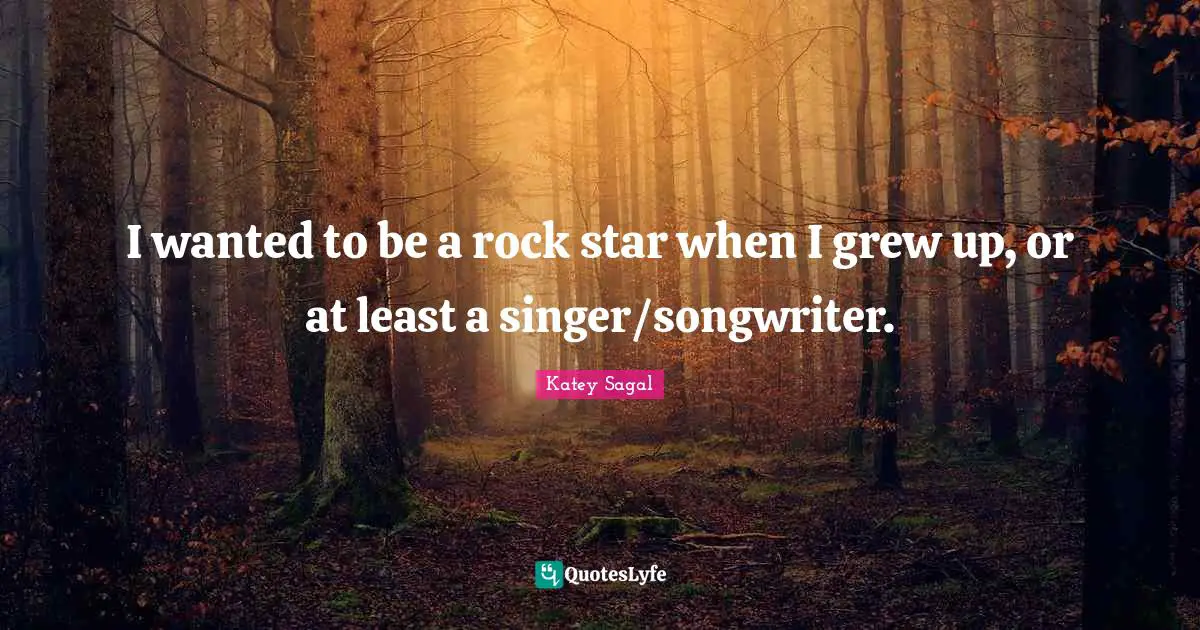 I wanted to be a rock star when I grew up, or at least a singer/songwriter.
