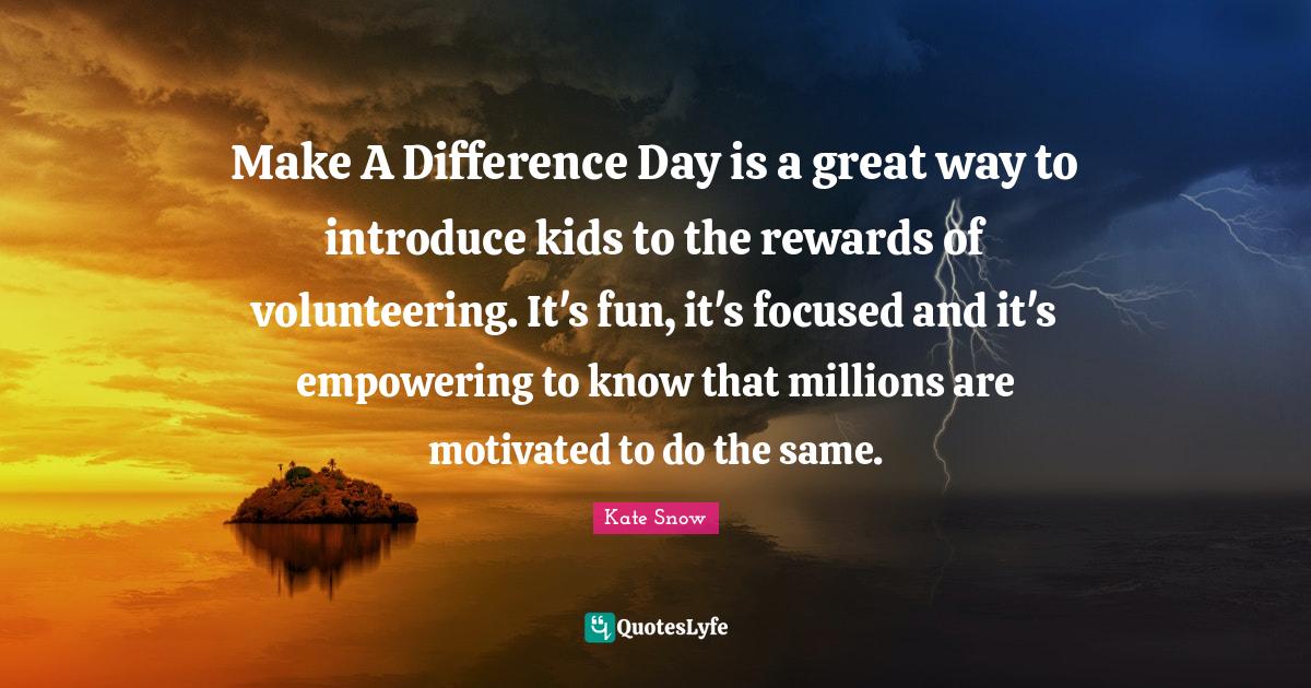 Make A Difference Day is a great way to introduce kids to the rewards
