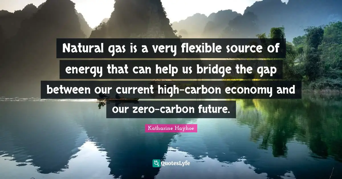 Natural gas is a very flexible source of energy that can help us bridge the gap between our current high-carbon economy and our zero-carbon future.