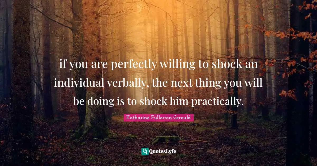 if you are perfectly willing to shock an individual verbally, the next thing you will be doing is to shock him practically.
