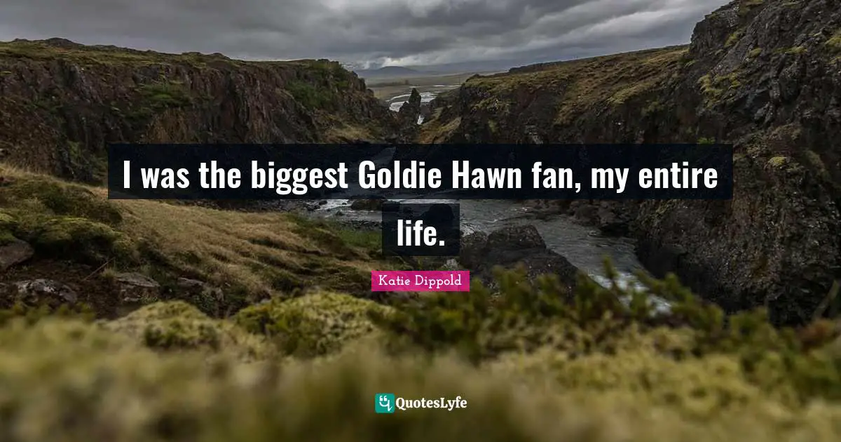 Katie Dippold Quotes: "I was the biggest Goldie Hawn fan, my entire life."
