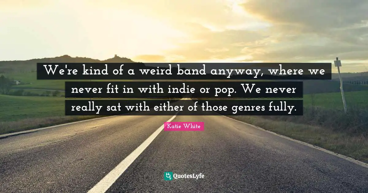We're kind of a weird band anyway, where we never fit in with indie or pop. We never really sat with either of those genres fully.