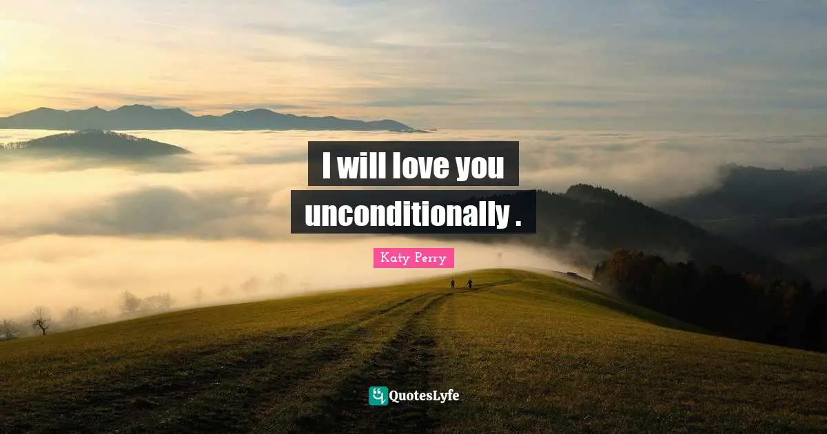 I will love you unconditionally .