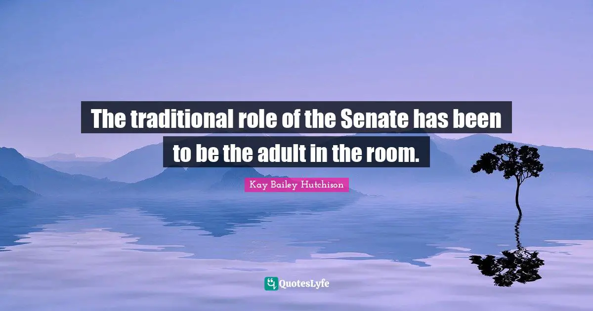 The traditional role of the Senate has been to be the adult in the room.