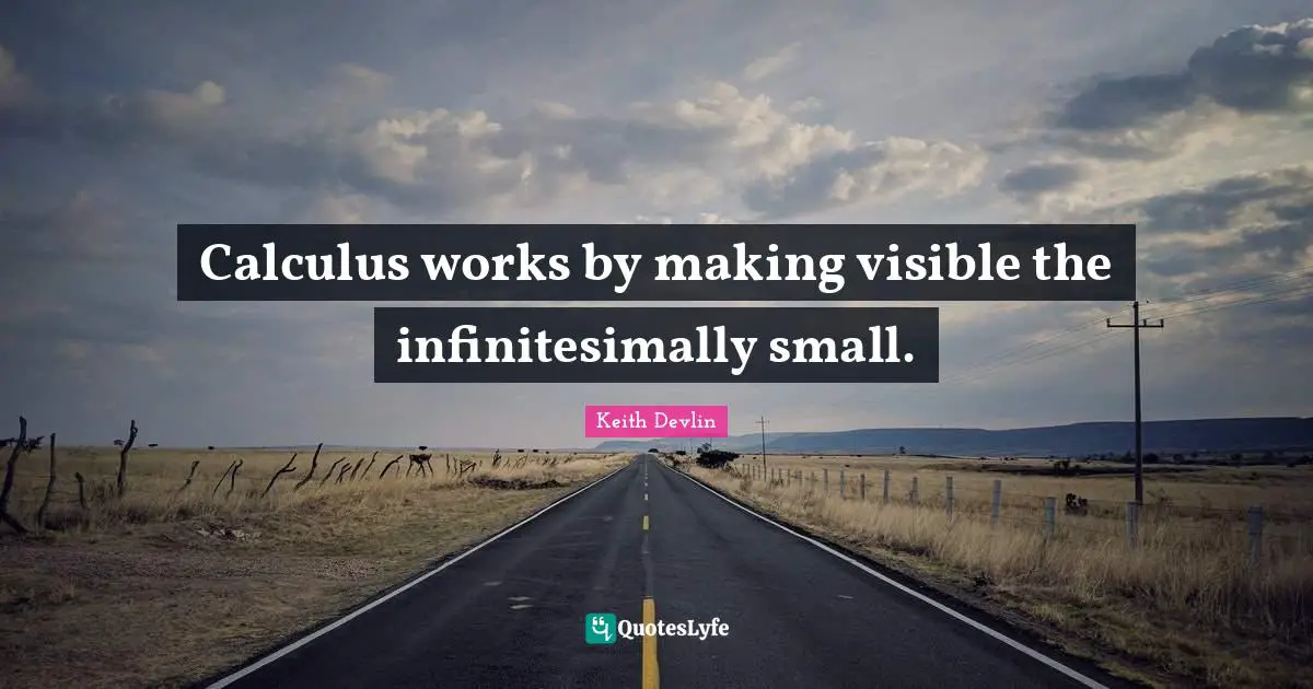 Calculus Quotes: "Calculus works by making visible the infinitesimally small."