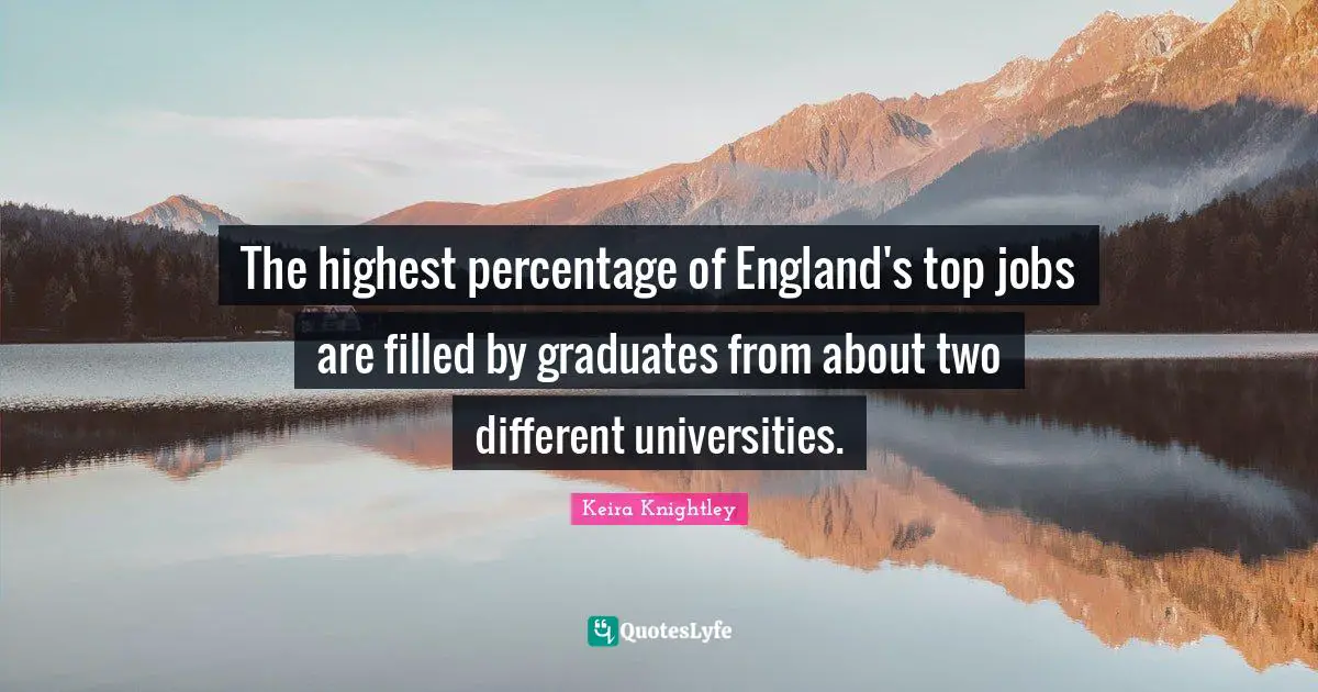 The highest percentage of England's top jobs are filled by graduates from about two different universities.