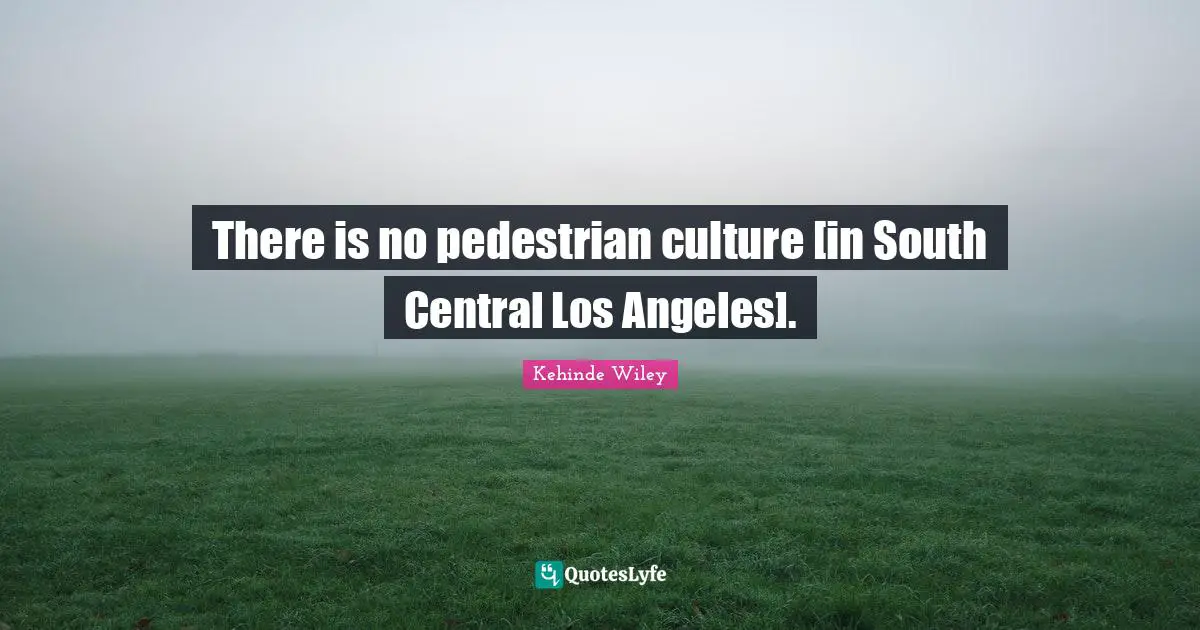 There is no pedestrian culture [in South Central Los Angeles].