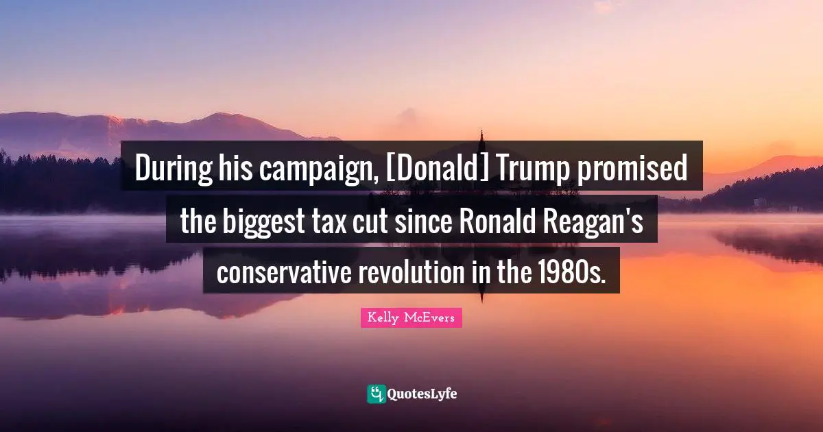 During his campaign, [Donald] Trump promised the biggest tax cut since Ronald Reagan's conservative revolution in the 1980s.