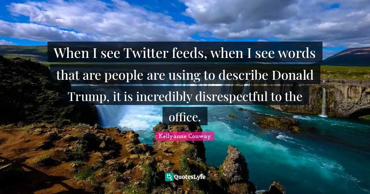 Trump Quotes: "When I see Twitter feeds, when I see words that are people are using to describe Donald Trump, it is incredibly disrespectful to the office."