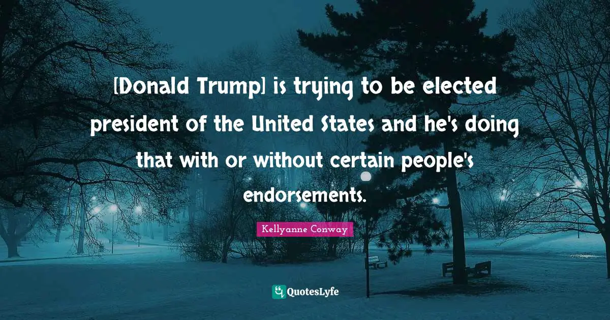 [Donald Trump] is trying to be elected president of the United States and he's doing that with or without certain people's endorsements.