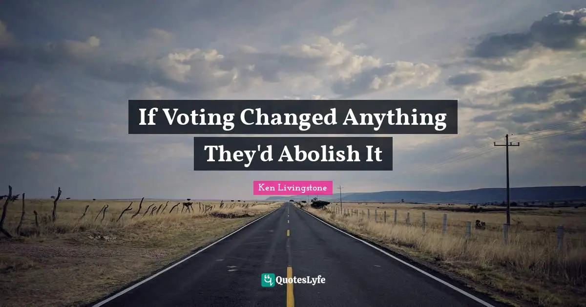 If Voting Changed Anything They'd Abolish It