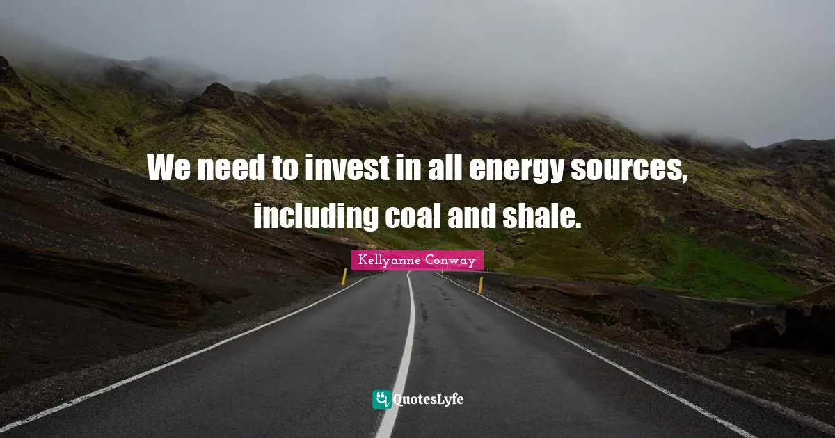 We need to invest in all energy sources, including coal and shale.