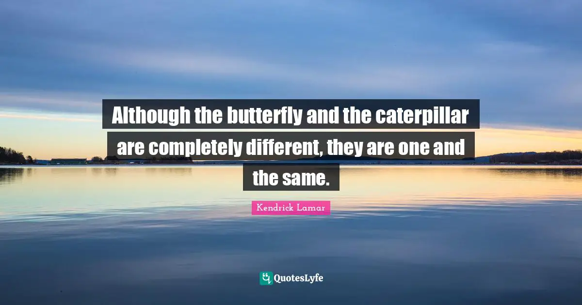 Be Different Quotes: "Although the butterfly and the caterpillar are completely different, they are one and the same."