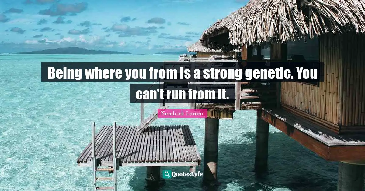 Being where you from is a strong genetic. You can't run from it.