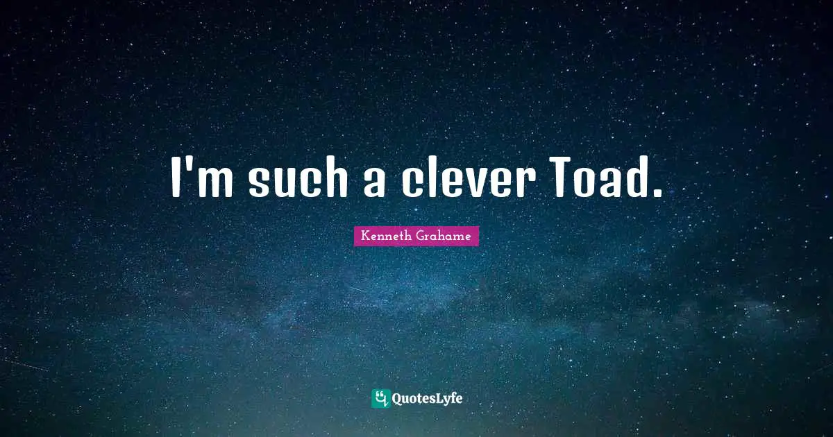 I'm such a clever Toad.