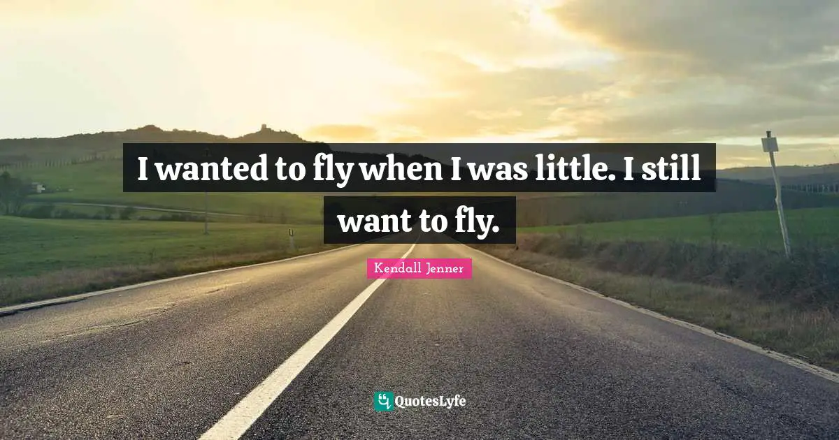 I wanted to fly when I was little. I still want to fly.