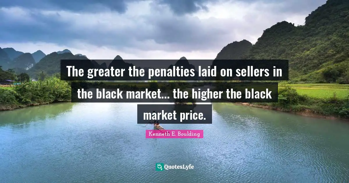 The greater the penalties laid on sellers in the black market... the higher the black market price.