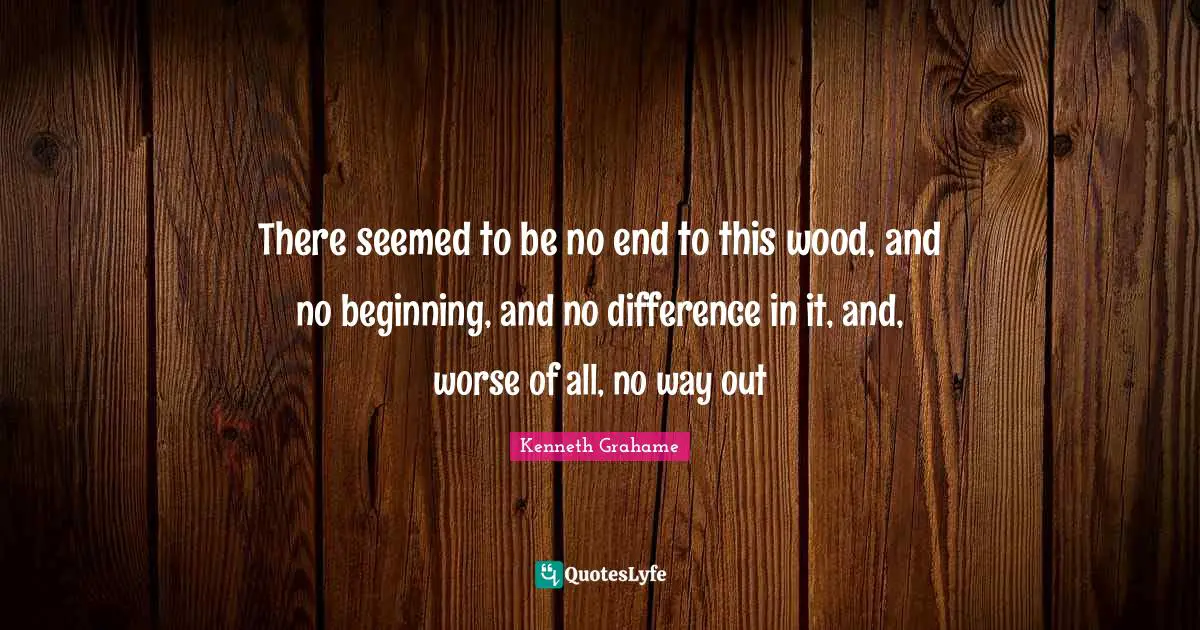 There seemed to be no end to this wood, and no beginning, and no difference in it, and, worse of all, no way out