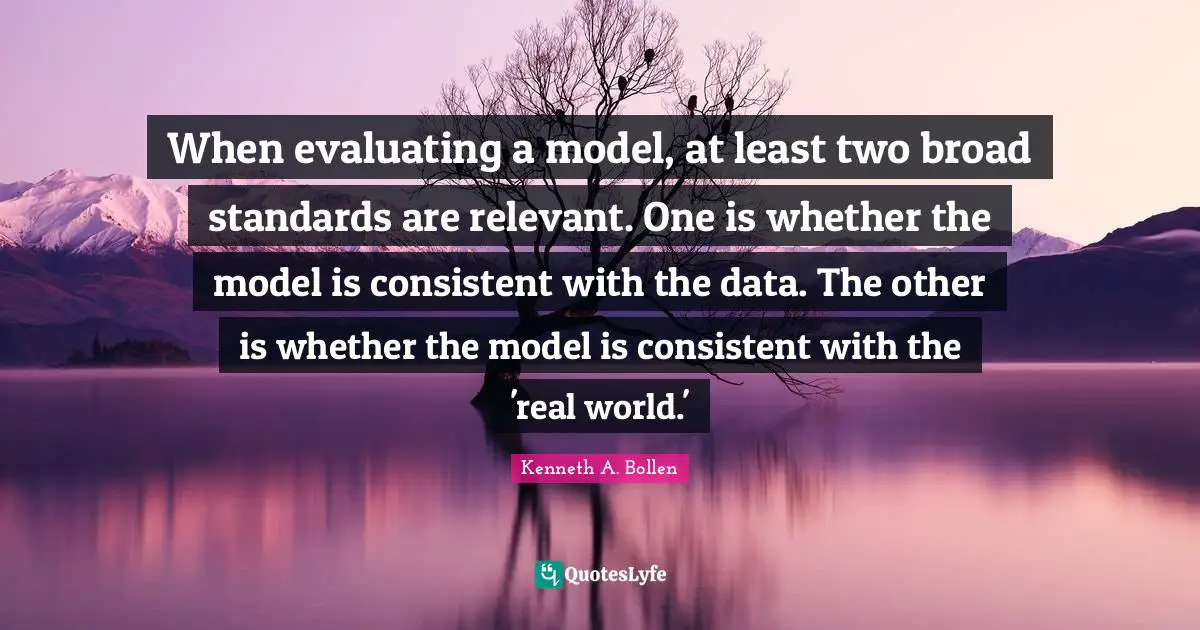 When evaluating a model, at least two broad standards are relevant. One is whether the model is consistent with the data. The other is whether the model is consistent with the 'real world.'