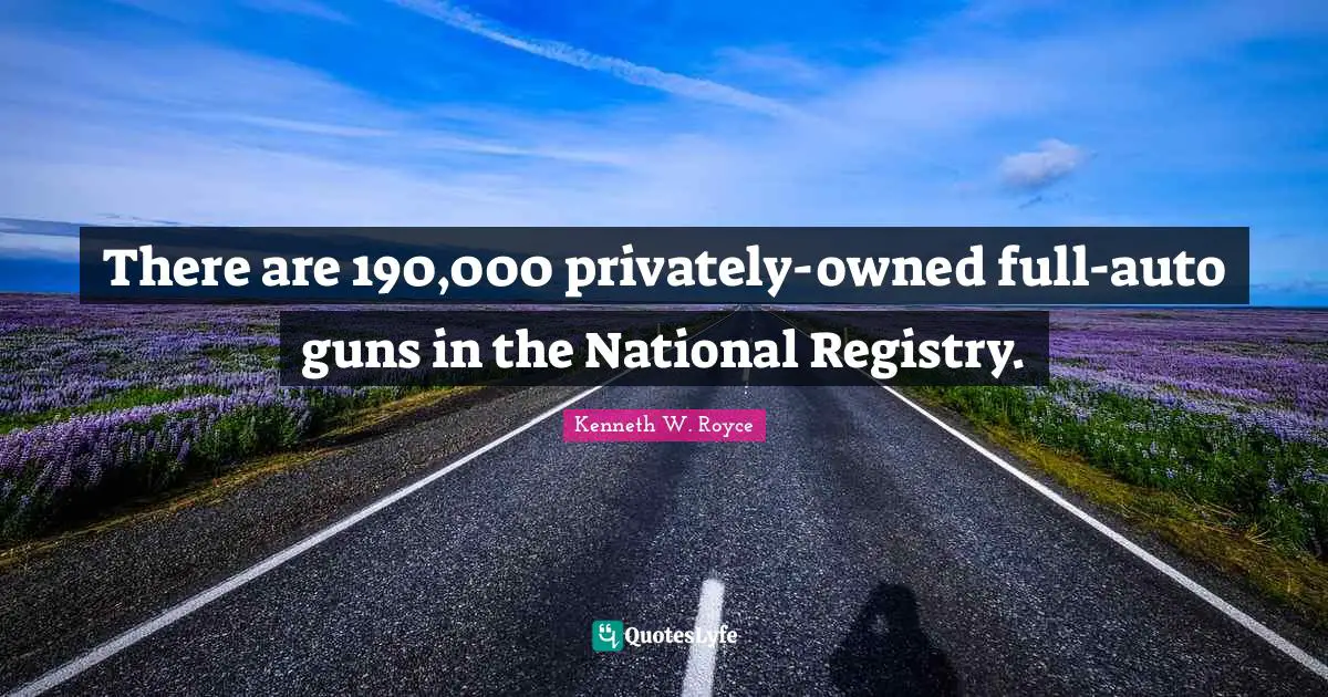 There are 190,000 privately-owned full-auto guns in the National Registry.