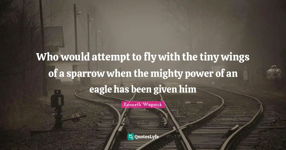 Who would attempt to fly with the tiny wings of a sparrow when the mighty power of an eagle has been given him