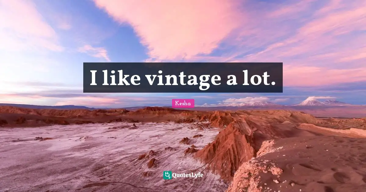 I like vintage a lot.