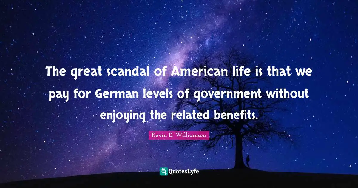 The great scandal of American life is that we pay for German levels of government without enjoying the related benefits.