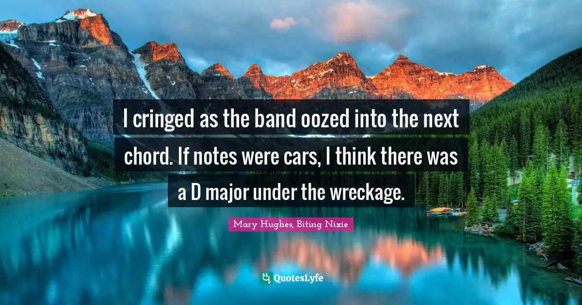 I cringed as the band oozed into the next chord. If notes were cars, I think there was a D major under the wreckage.
