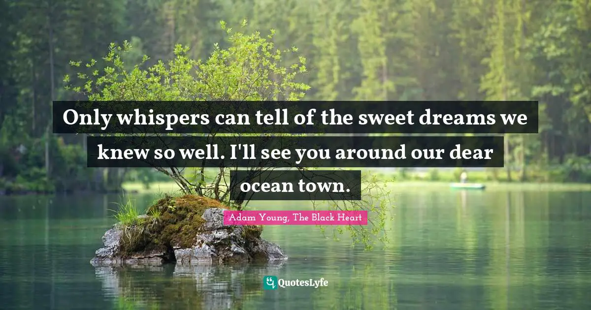 Only whispers can tell of the sweet dreams we knew so well. I'll see you around our dear ocean town.