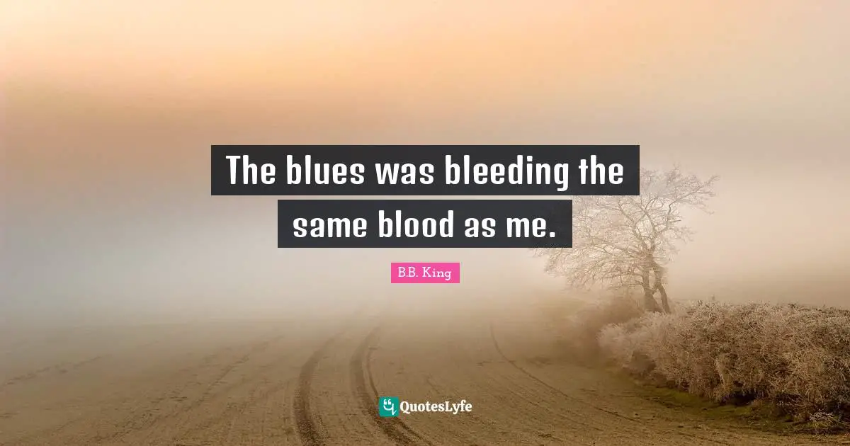 The blues was bleeding the same blood as me.