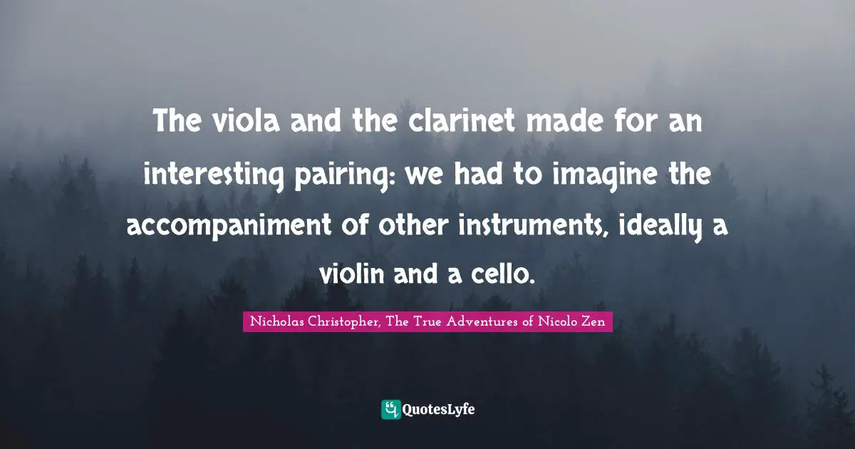 The viola and the clarinet made for an interesting pairing: we had to imagine the accompaniment of other instruments, ideally a violin and a cello.