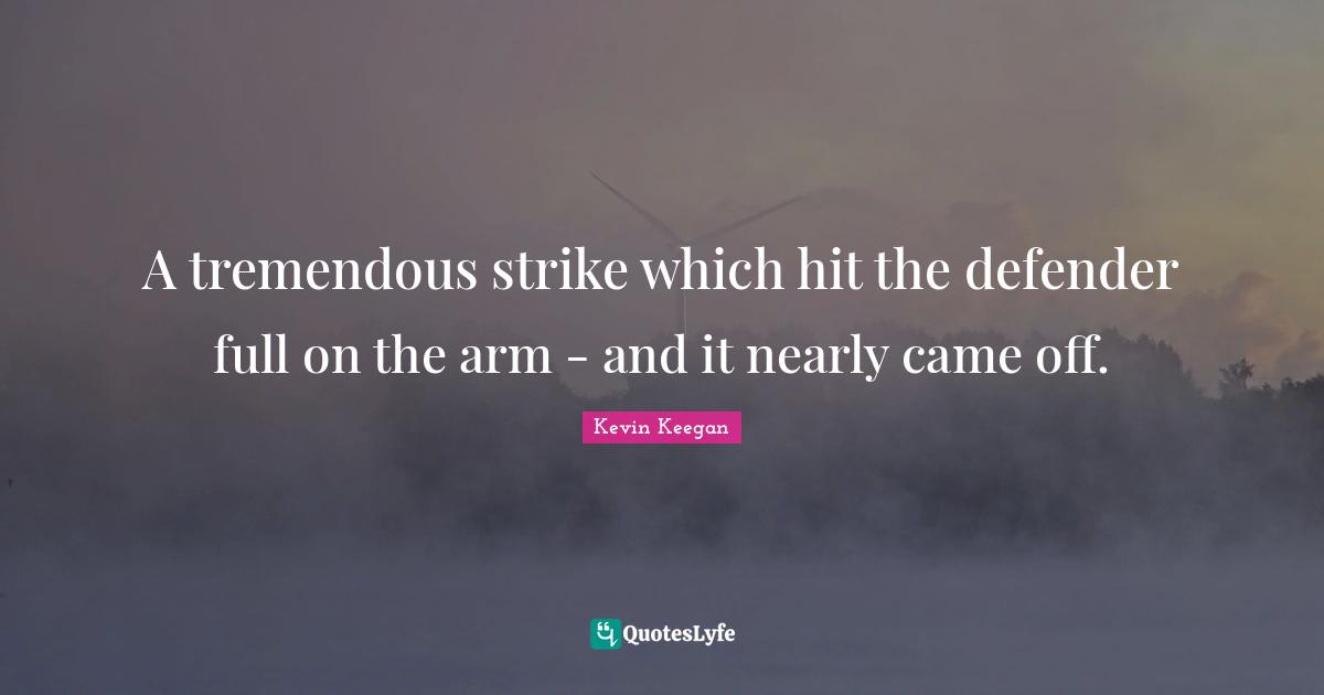 A tremendous strike which hit the defender full on the arm - and it nearly came off.