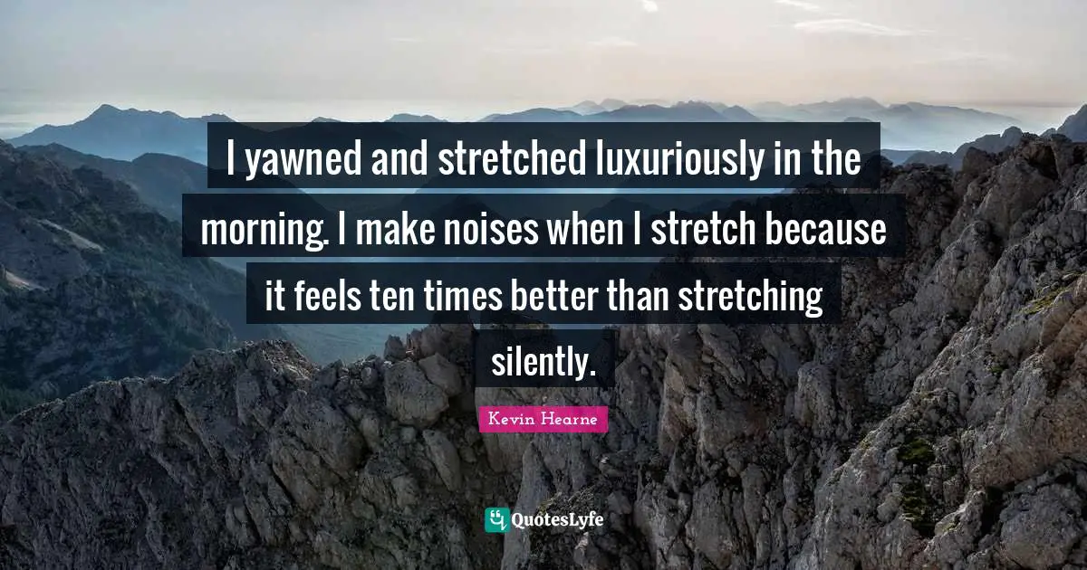 I yawned and stretched luxuriously in the morning. I make noises when I stretch because it feels ten times better than stretching silently.