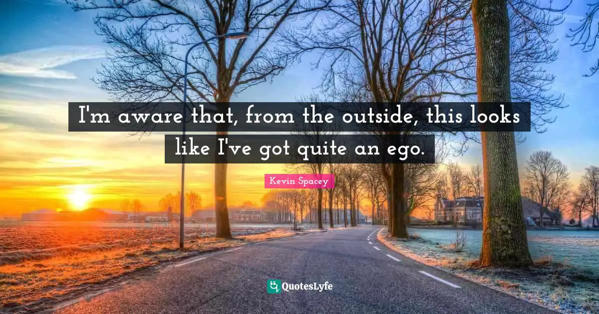 I'm aware that, from the outside, this looks like I've got quite an ego.