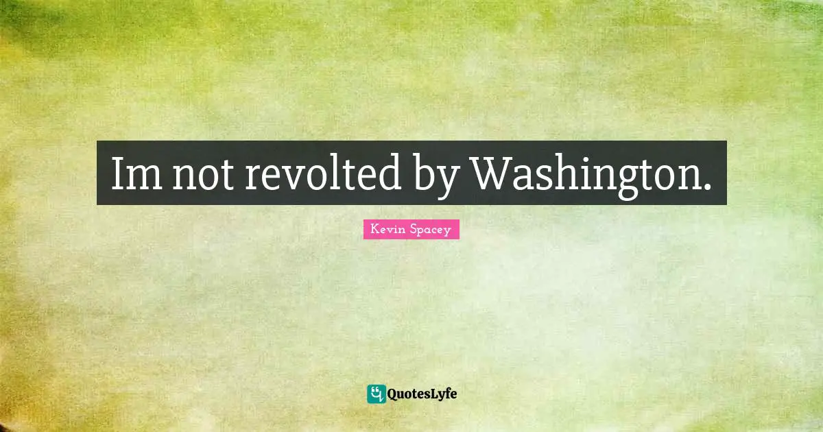 Im not revolted by Washington.