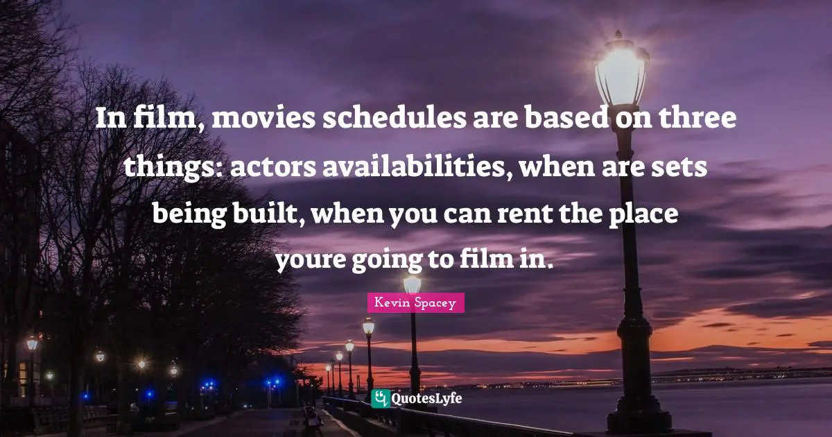 In film, movies schedules are based on three things: actors availabilities, when are sets being built, when you can rent the place youre going to film in.